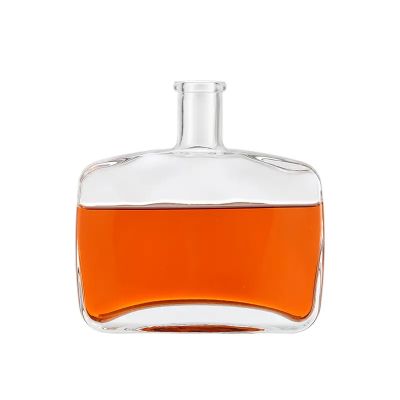Wholesale Whisky Rum Vodka Tequila Glass Bottle 250ml 375ml 500ml Round Liquor Glass Bottle With Cork