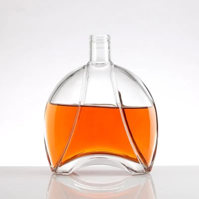 luxury Clear crystal 375ml 500ml 750ml whiskey Brandy Liquor glass bottle