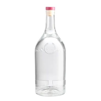 Wholesale 375ml 500ml Liqueur Wine Glass Bottle Wine Liquor Clear Bottles With Cork