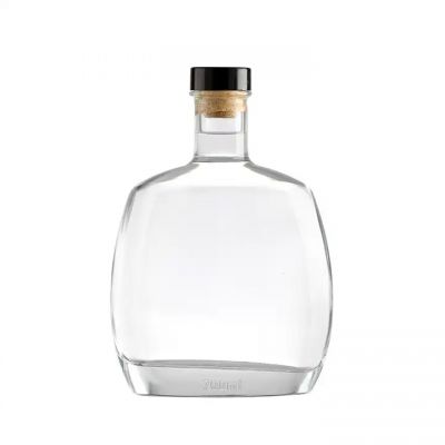 375ml 500ml 700ml Clear Liquor Glass Bottle Vodka Whisky Tequila With Cork Stopper