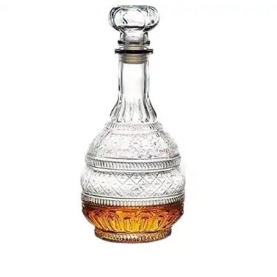 Crystal glass decanter for red wine with pagoda pattern 500ml