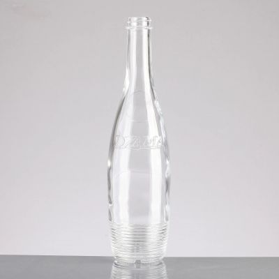 Wholesale 750 ml clear round imported wines and liquors whisky red white wine glass bottle with cork or rubber plug