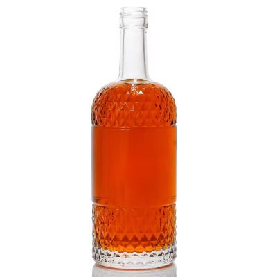 700ml 750ml OEM Engraved patterns custom shape tequila spirits drink vodka gin liquor glass bottle