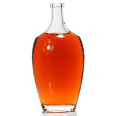Empty clear square shape glass rum spirit whisky wine bottles glass bottle 750 ml