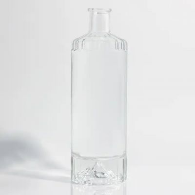 Fancy mountain bottle bottom 700ml 1000ml glass bottle for vodka whiskey rum gin spirit