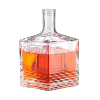 500ml 700ml 750ml Nordic Empty Rum Whisky Vodka Spirit Glass Liquor Bottle With Cork For Liquor Whiskey