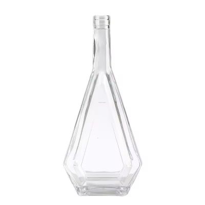 Super Flint 70cl Unique Rhombus Shape Wine Alcohol Glass Bottle With Brandy Liquor Whisky Bottles 750ml