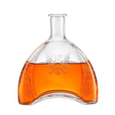 500ml 750ml 1000ml Transparent Round Empty Flint Glass Liquor Wine Whisky Vodka Tequila Bottle With Cork Lid