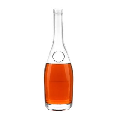 Wholesale Premium custom empty 750ml wine glass bottle with cork for gin spirit liquor whisky vodka