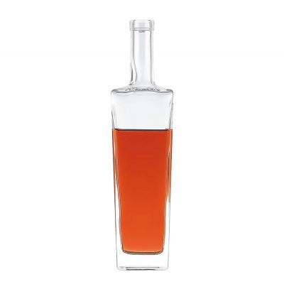China Supplier Popular Clear Glass Bottle Super Flint Glass Bottle for Vodka Whisky Brandy liquor