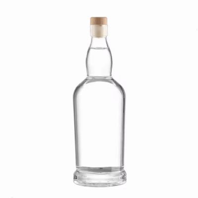 High-end Round unique customized vodka gin spirit glass whiskey 500ml 700ml 750ml glass bottles