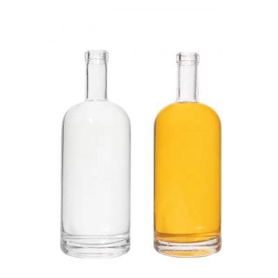 Wholesale Custom 375ml Whiskey Glass 750ml Spirit Bottle 500ml Liquor Glass Bottle With Cork