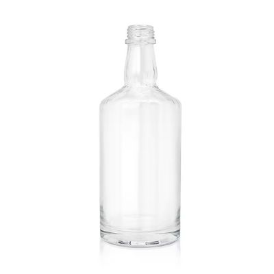 High Quality Round Transparent 1L Liter Clear Empty Vodka Liquor Gin Rum Tequila Spirits Glass Bottles