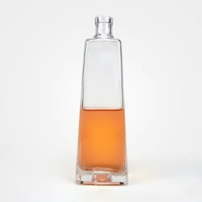 Wholesale hot stamping 750ml empty square vodka whisky bottle mini liquor glass bottle