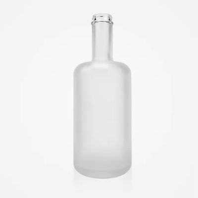 700 ml Round Glass Bottles Empty Clear Frosted Glass Vodka Bottle for Whisky