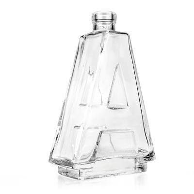 Custom 500ml Glass Liquor Bottle Fancy Vodka Whiskey Gin Rum Glass Bottle