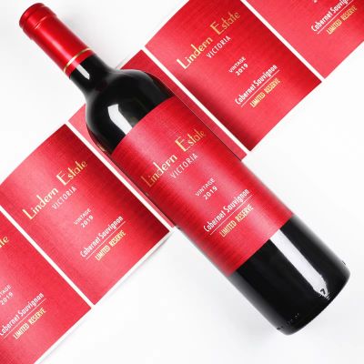 self adhesive print paper red wine label sticker hot foil stamping embossed wine label for wine bottle 