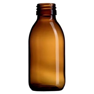 125ml Amber syrup bottles Glass Alpha Bottle With 28mm ROTE Neck
