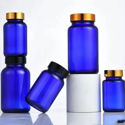60/75/100/120/150/200/250/300/400/500cc Cobalt Blue Glass Pharmaceutical Packers Nutritional Supplement Packaging Bottle
