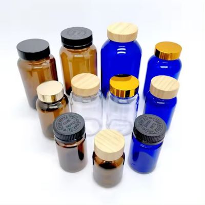 powder jar Capsule Glass Pill Bottles 60cc 75cc 100cc 120cc 150cc 200cc 250cc 300cc 400cc 500cc amber glass packer bottle