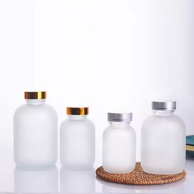 Empty 150ml 250ml Frosted Clear Vitamin Tablet Medicinal Capsule Pill Glass Jar WIth Lid