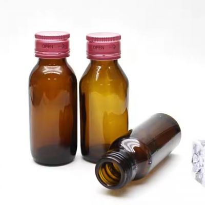 New Type Amber Color Oval Cough Syrup Sealed glass Oral Liquid Medicine glass Bottle With Screw Cap