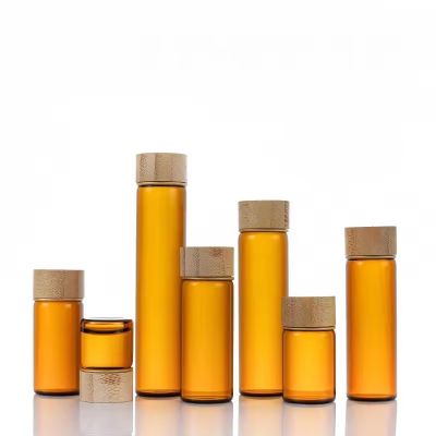 Wholesale 5ml 8ml 10ml 12ml 15ml 20ml 25ml Bamboo Cap pharmaceutical glass bottle vial