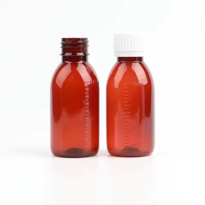 100ml 120ml 150ml 200ml 3oz 4oz 5oz Amber PET Cough Syrup Bottle Supplement Plastic Medicine Bottle with Tamper Proof Cap