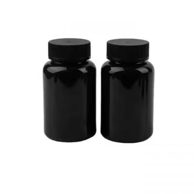 Factory Price 225ml Black PET Bottle Tablet Capsule Bottle Candy Vitamin Bottles Plastic