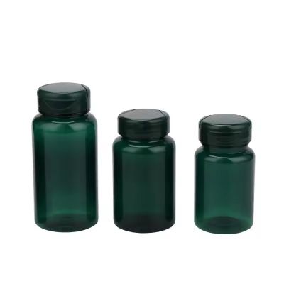 Empty Hard Gelatin Capsule Dark Green Plastic Pills Bottle Gel Pills Vitamins Cases Containers Medicine Box