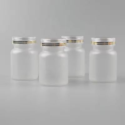 Hot Sales 60ml Transparent Frost Plastic Medical Vitamin Bottle Pill Capsule Bottle Plastic Candy Bottle with Screw Cap