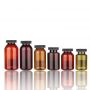 Travel Amber Plastic Pill Bottles Medicine Container Holder Jar for Supplements Medication Vitamins Cod Liver Oil