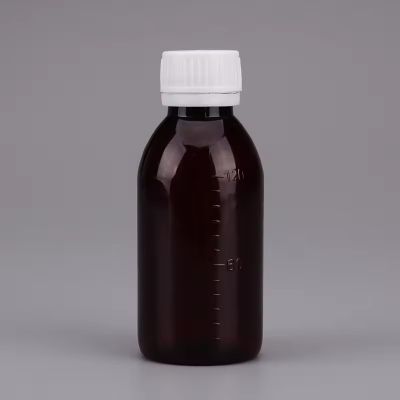 Empty Custom 120ml Black Childproof Cap Medicine Plastic Syrup Bottle Pharmaceutical Tablet Pill Container Pill Bottle