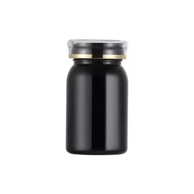CUSTOM PETPills Bottle Plastic Black Capsule Container Pet Health Product Tablet Candy Vitamin Maca Supplement Fish Oil