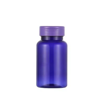 Custom Purple Empty PET Vitamin Medicine Bottle Capsule Pill Tablet Container High Grade Plastic 80 100 120 200CC Screw Cap