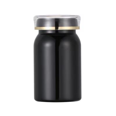 CUSTOM PET Solid Black Pharmaceutical Pill Bottles For Medicine Capsules Tablets Vitamin Container Packaging Screw Seal Cap
