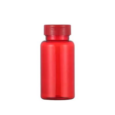 IN STOCK Clear Red Pill Plastic Packaging Bottles 80 100 120 150 200ml with Sealing Sticker Capsule Tablets Empty Medicine