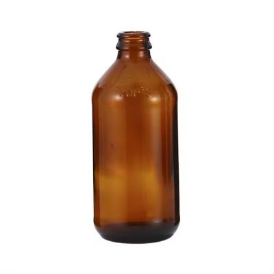 Hot Sale 1000ml Amber Glass Medicine Bottles Screen Printing Surface Handling for Chemical Use