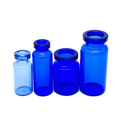 The manufacturer directly supplies 3ml-10ml blue penicillin bottle medicinal small cosmetic glass bottle medical beauty light