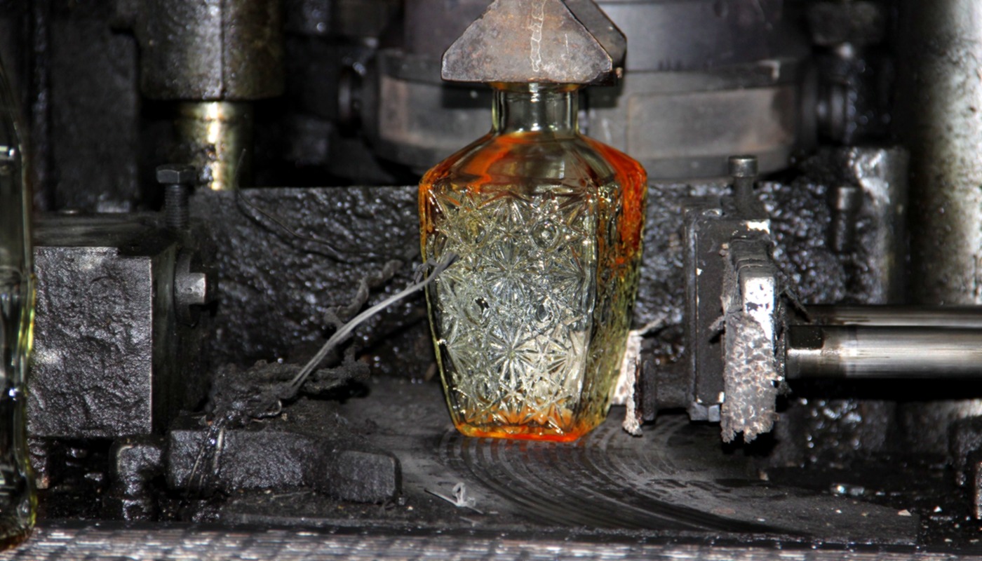 embossed glass bottle