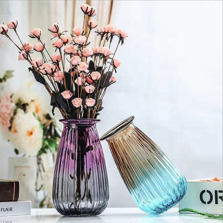 Floreros de Cylindrical Colored Glass Vase Wedding Centerpiece for