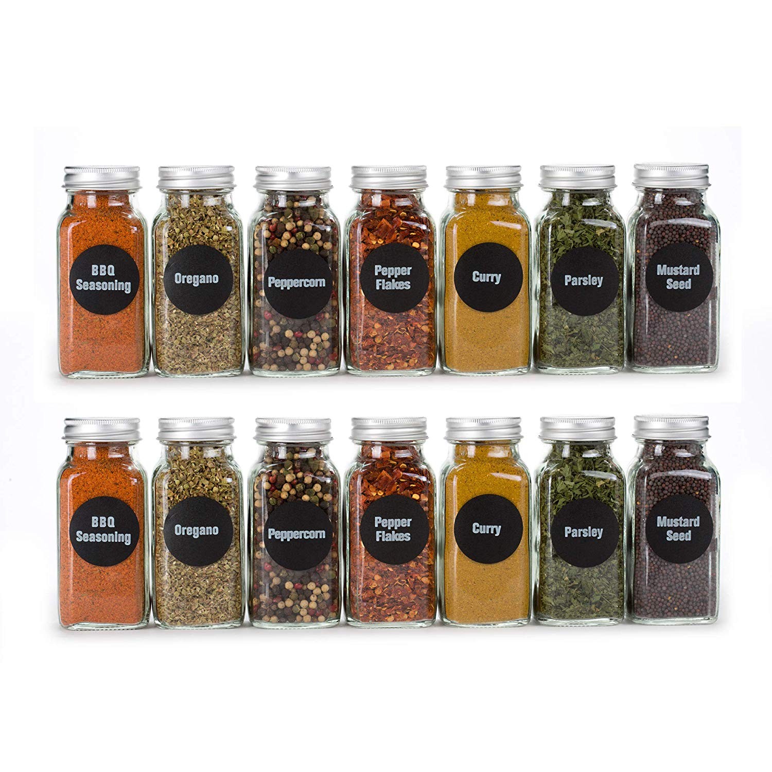 120ml Square jar 12 pack spice shaker bottle set , High Quality spice ...