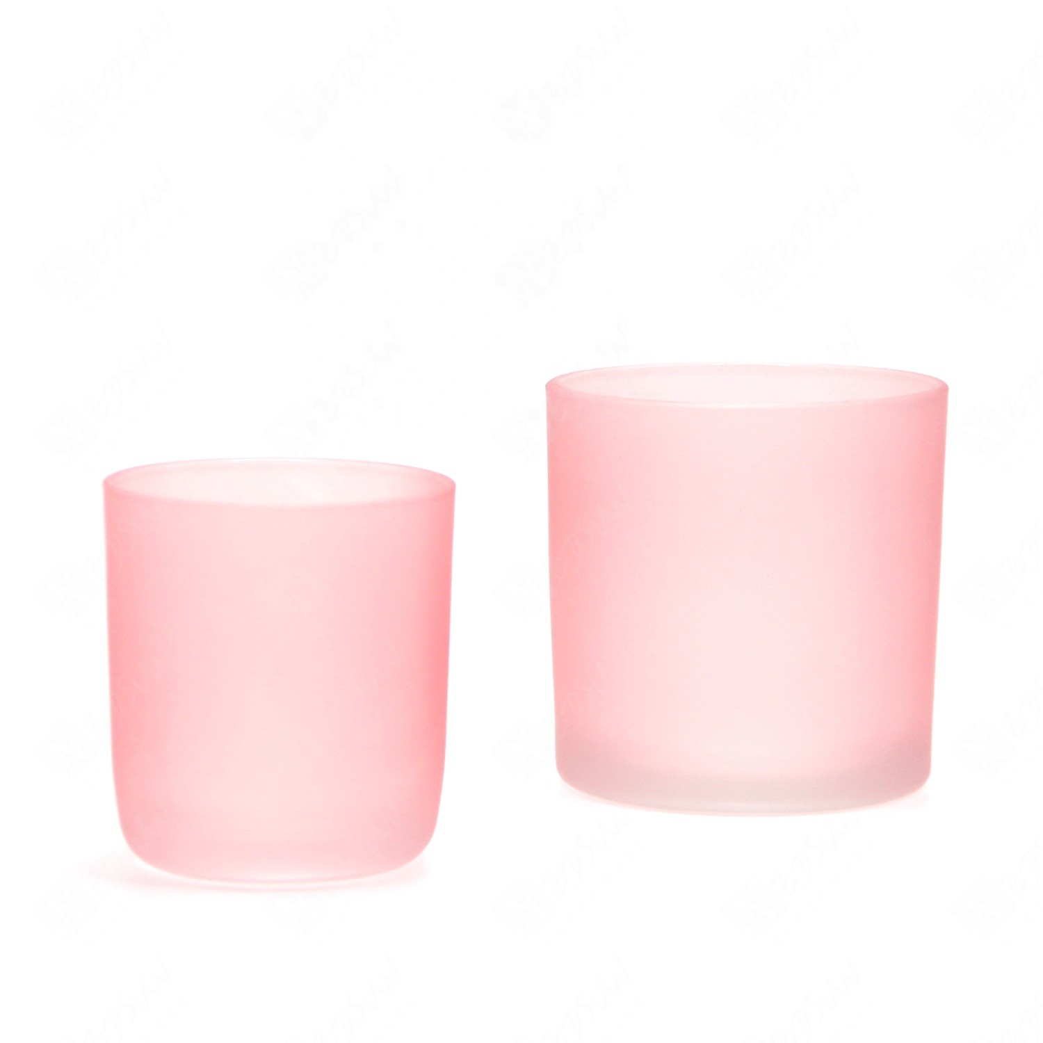 2550ml 1000ml 300ml Pink Candle Glass Jar Container With Gold