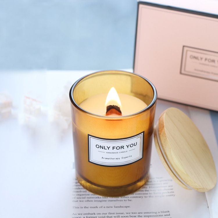 Custom Black Color Glass Candle Jars With Bamboo Lid,High Quality Glass