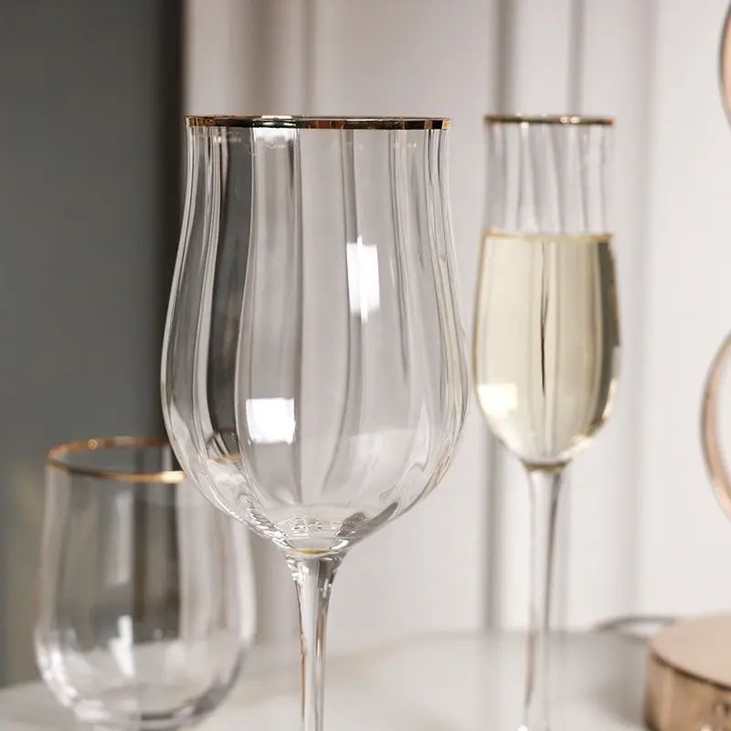 Amazon Hot Sale 100% Lead Free Classical Crystal Hand Blown Long Stem Red Wine Glass