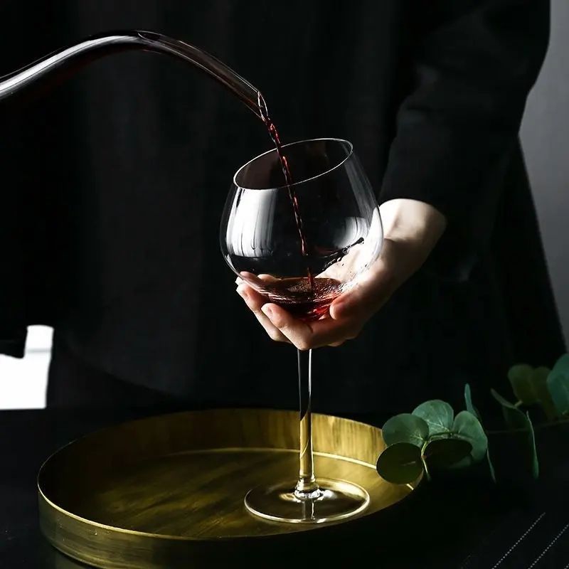 Amazon Hot Sale 100% Lead Free Classical Crystal Hand Blown Long Stem Red Wine Glass