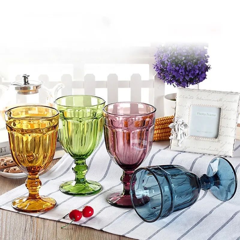 Amazon Hot Sale 100% Lead Free Classical Crystal Hand Blown Long Stem Red Wine Glass