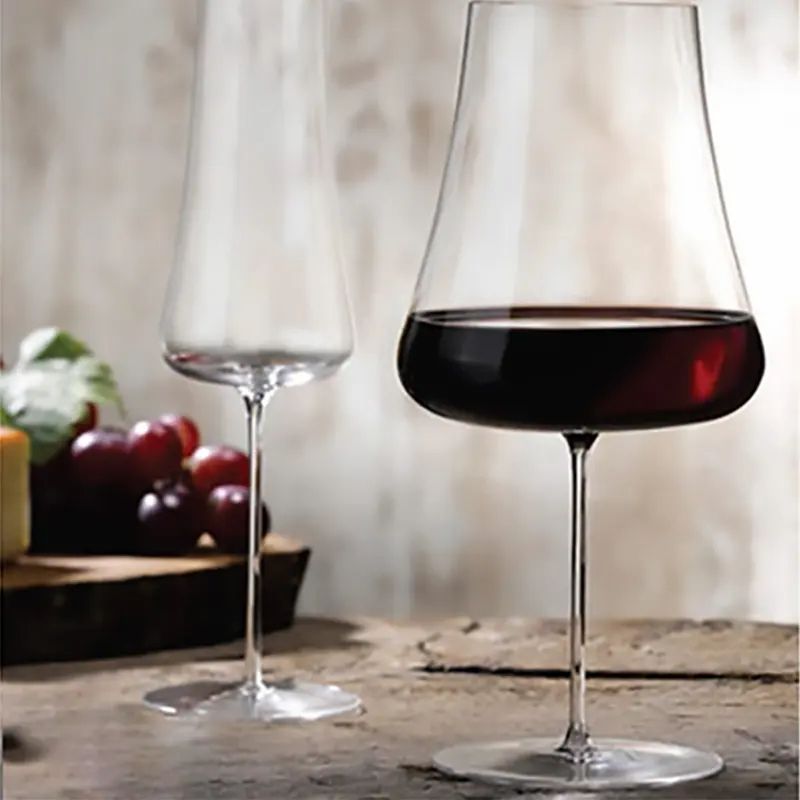 Amazon Hot Sale 100% Lead Free Classical Crystal Hand Blown Long Stem Red Wine Glass