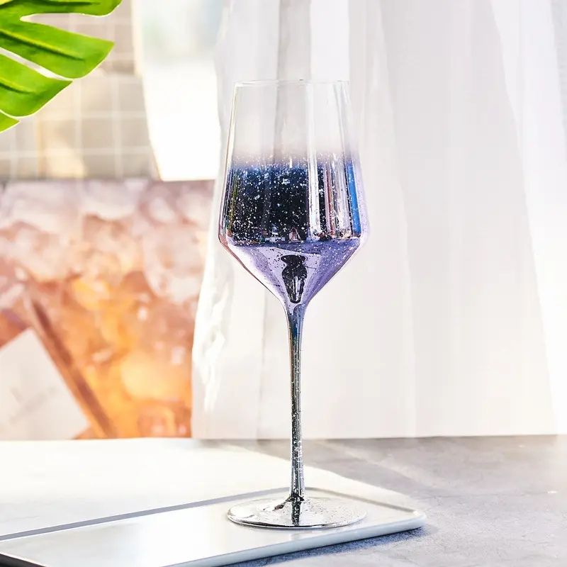 Amazon Hot Sale 100% Lead Free Classical Crystal Hand Blown Long Stem Red Wine Glass