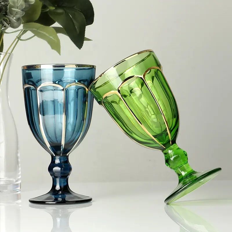 Amazon Hot Sale 100% Lead Free Classical Crystal Hand Blown Long Stem Red Wine Glass